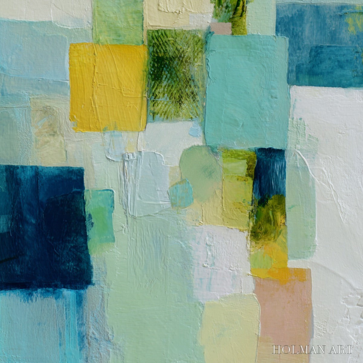 HOLMAN ART Coastal Mosaic – Textured Abstract Color Block Painting - image 3