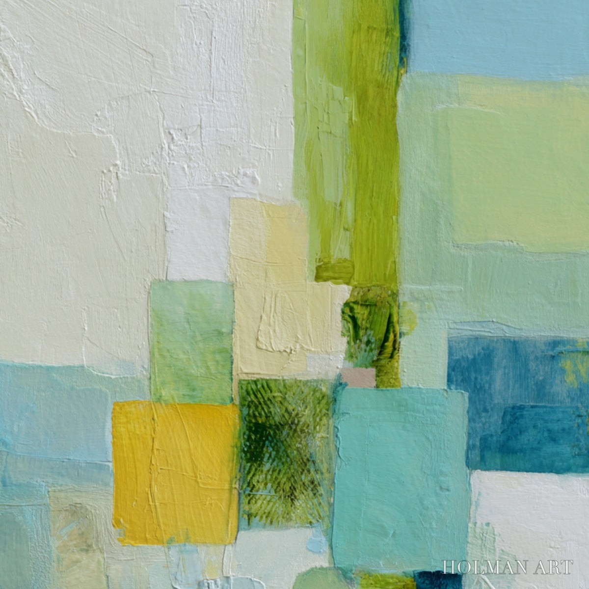 HOLMAN ART Coastal Mosaic – Textured Abstract Color Block Painting - image 5
