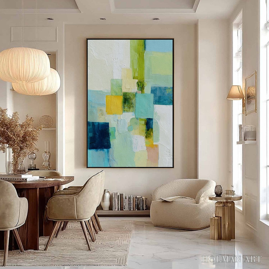 HOLMAN ART Coastal Mosaic – Textured Abstract Color Block Painting - image 6