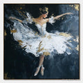 HOLMAN ART Ethereal Poise – Textured Gold Leaf Ballerina Painting - image 1