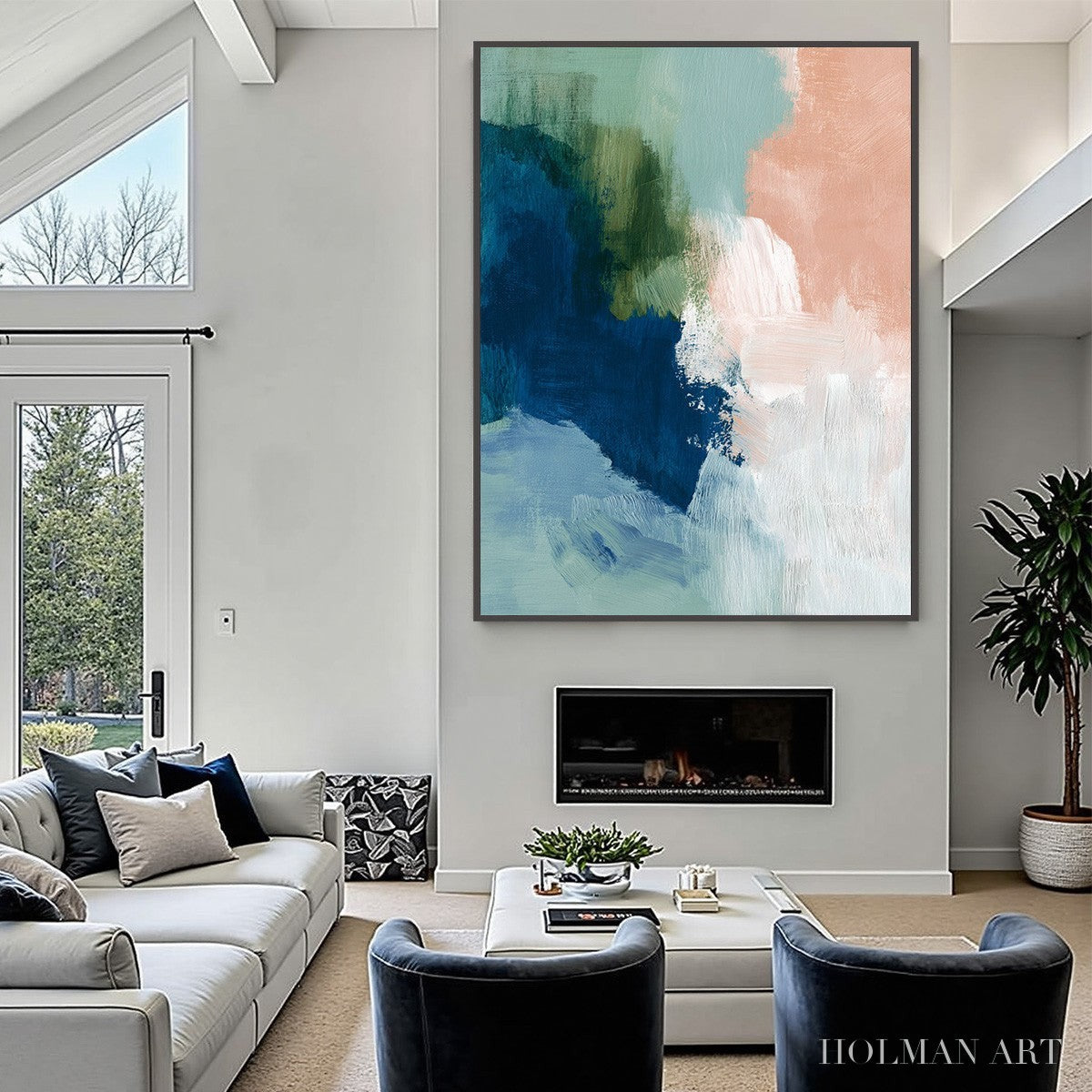 HOLMAN ART Serene Collision – Modern Abstract Brushstroke Painting - image 4