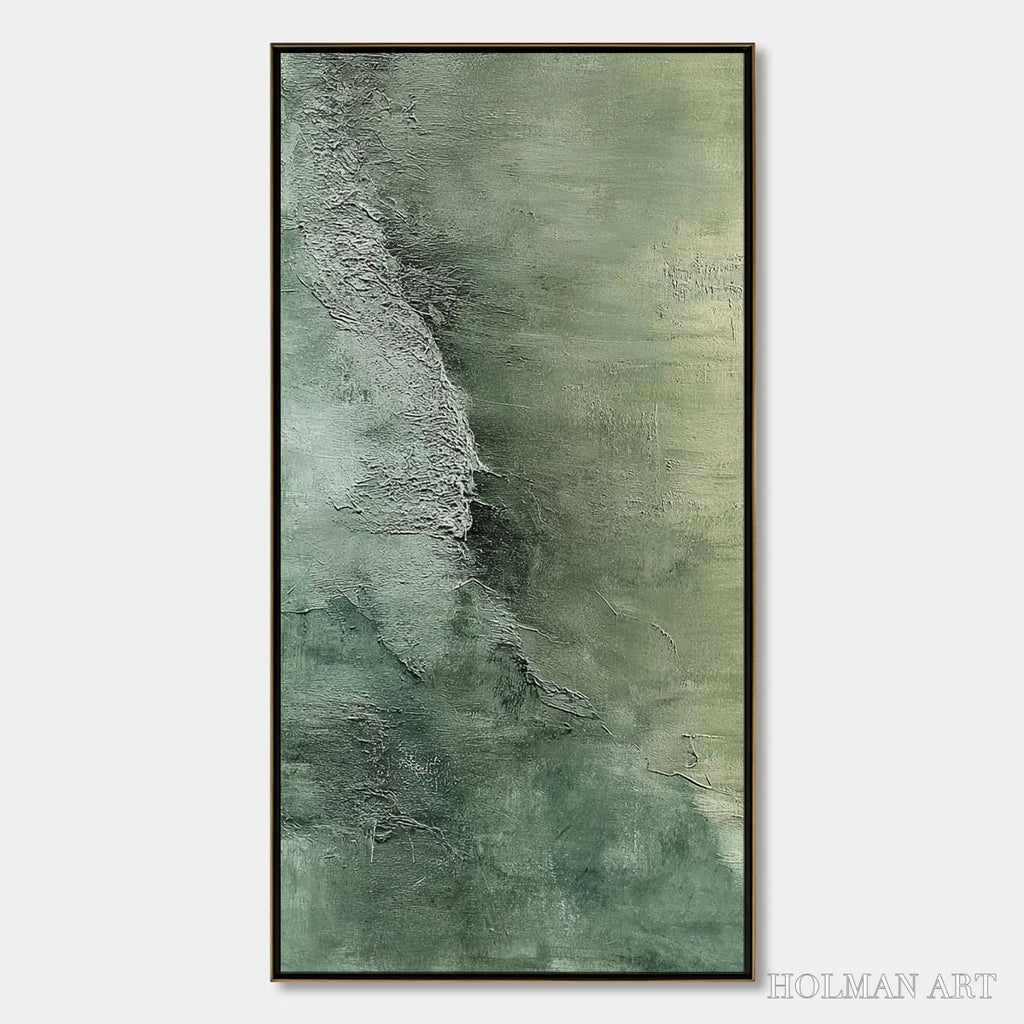 HOLMAN ART Emerald Depths – Textured Abstract Oil Painting - image 1