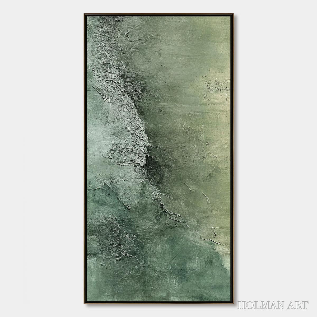 HOLMAN ART Emerald Depths – Textured Abstract Oil Painting - image 1