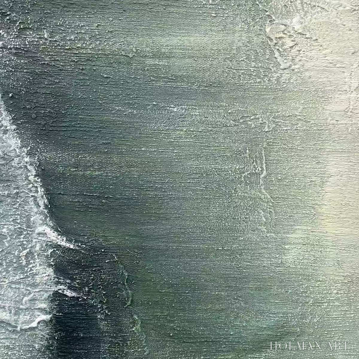 HOLMAN ART Emerald Depths – Textured Abstract Oil Painting - image 5