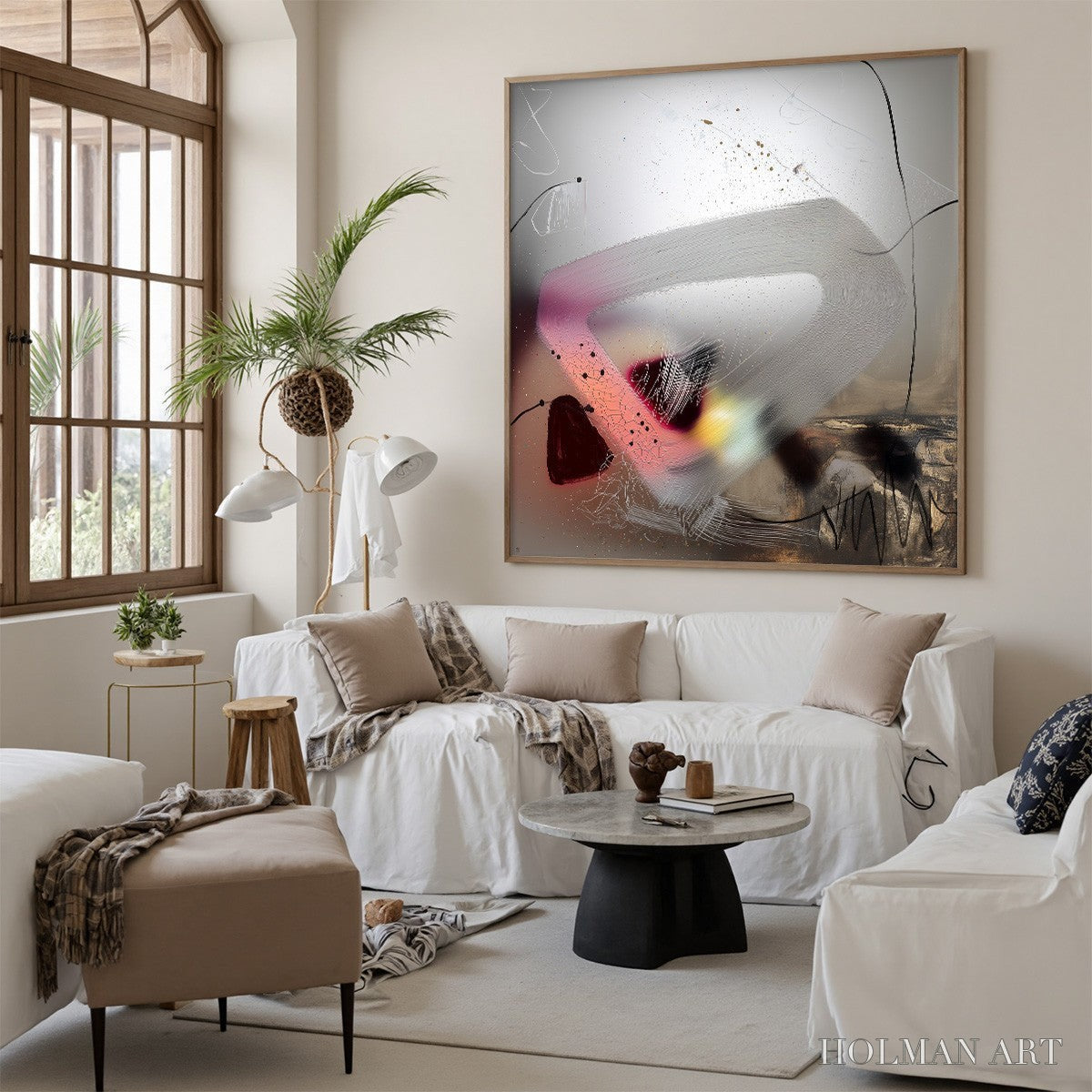 HOLMAN ART Ethereal Whispers – Abstract Mixed Media Oil Painting - image 4