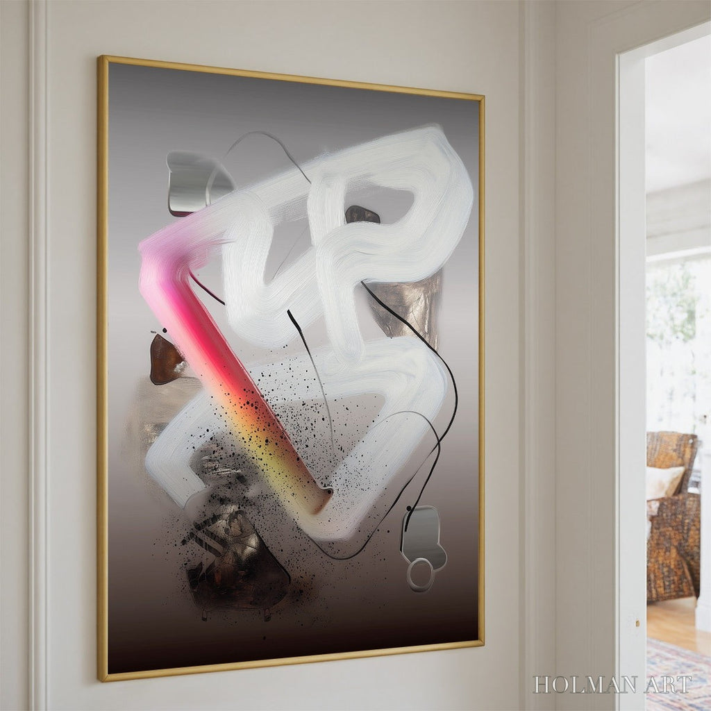 HOLMAN ART Ethereal Drift – Abstract Textured Oil Painting on Grey - image 5