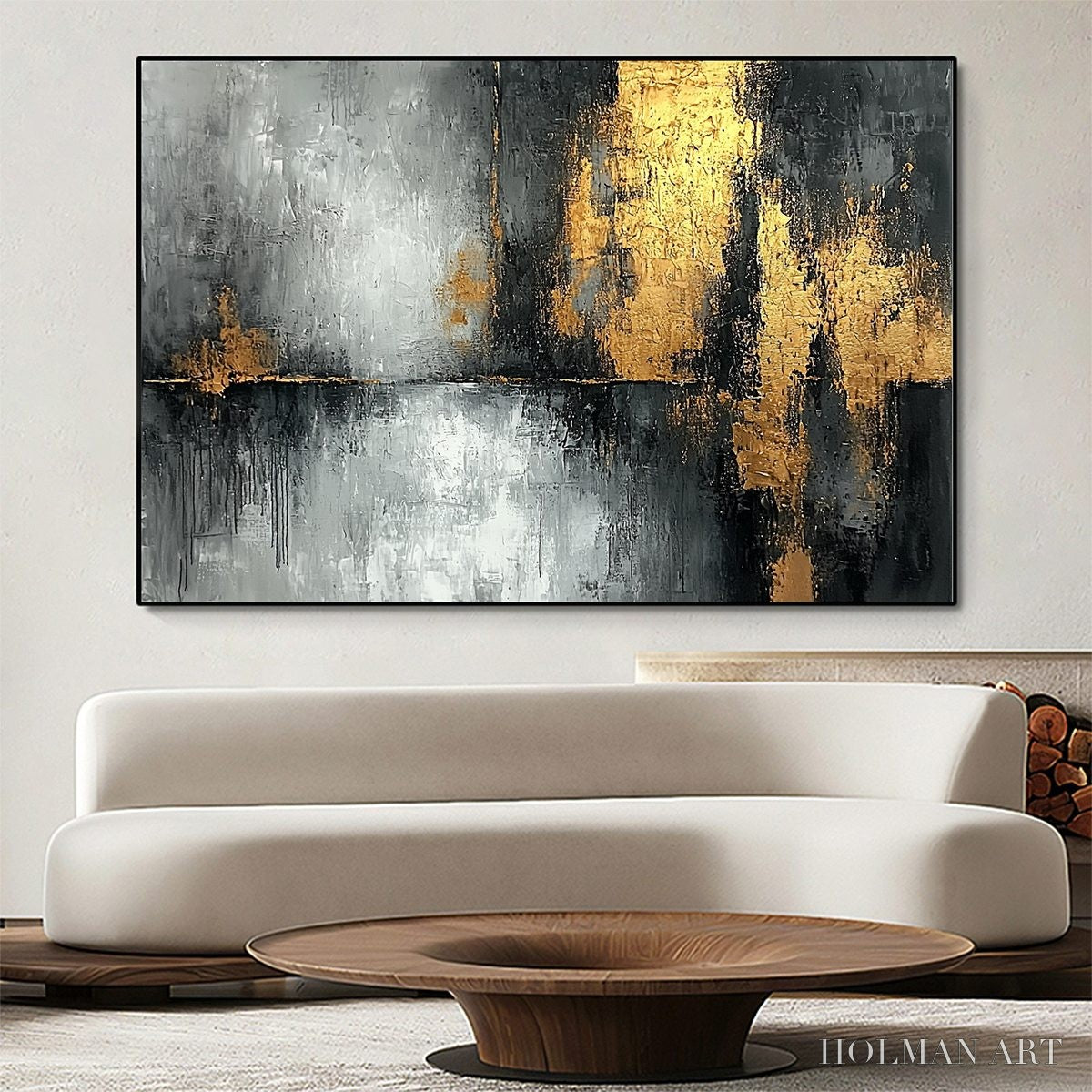HOLMAN ART Golden Embrace – Textured Abstract Oil Painting - image 4