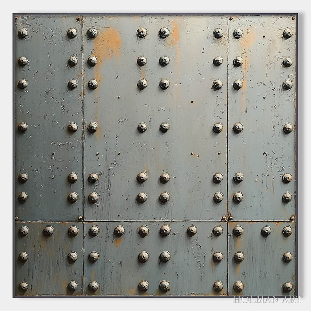 HOLMAN ART Industrial Strength – Textured Metal Panel Oil Painting - image 1