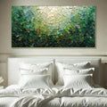 HOLMAN ART Emerald Mosaic – Textured Abstract Green and Gold Oil Painting - image 2