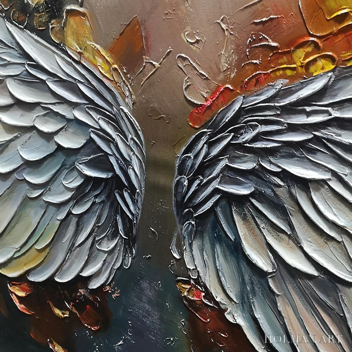 HOLMAN ART Angelic Wings – Textured Symbolic Oil Painting - image 3
