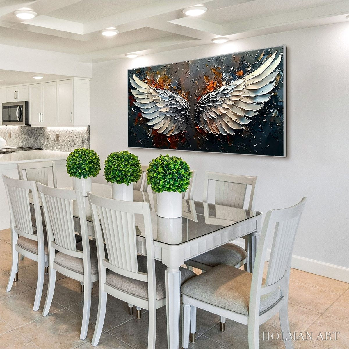 HOLMAN ART Angelic Wings – Textured Symbolic Oil Painting - image 4