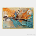 HOLMAN ART Azure Flight – Textured Abstract Oil Painting with Birds in Flight - image 1