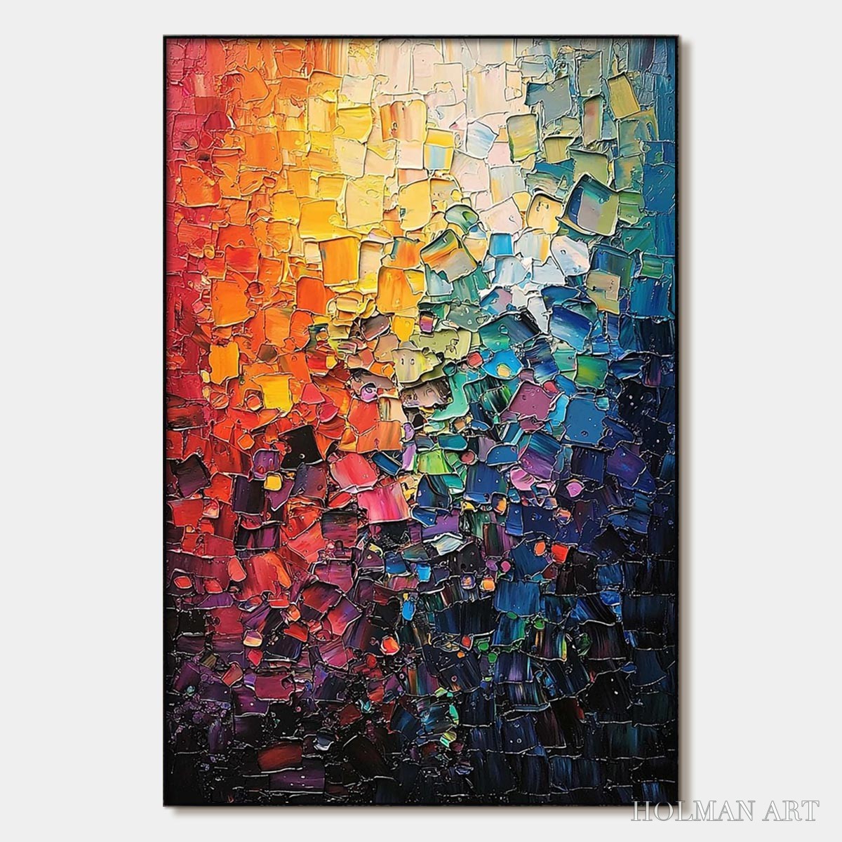HOLMAN ART Color Symphony – Textured Abstract Impasto Oil Painting - image 1