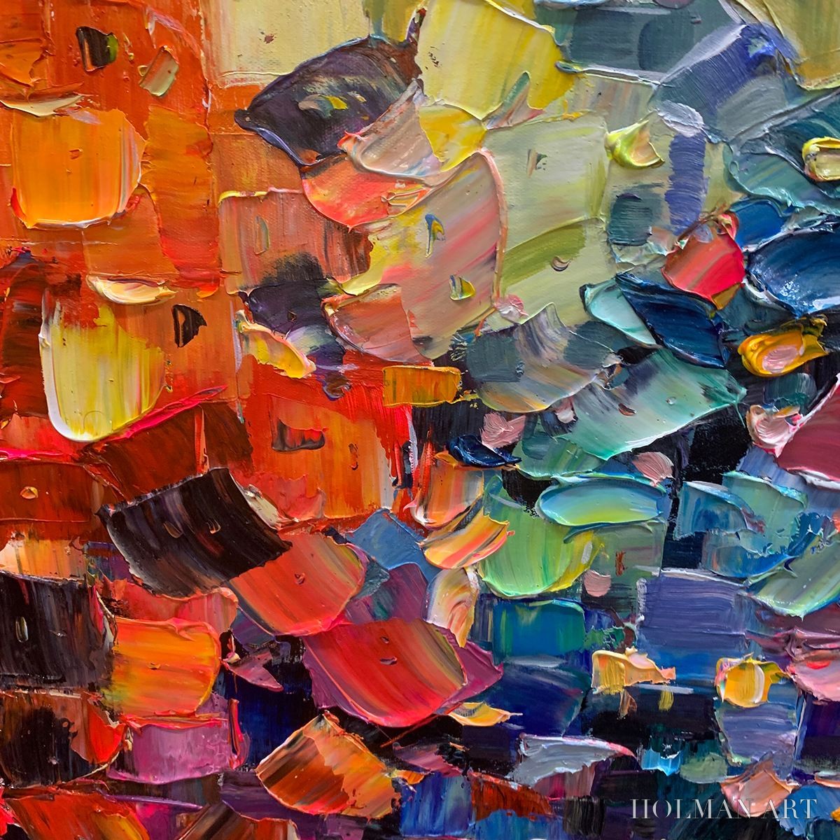 HOLMAN ART Color Symphony – Textured Abstract Impasto Oil Painting - image 3