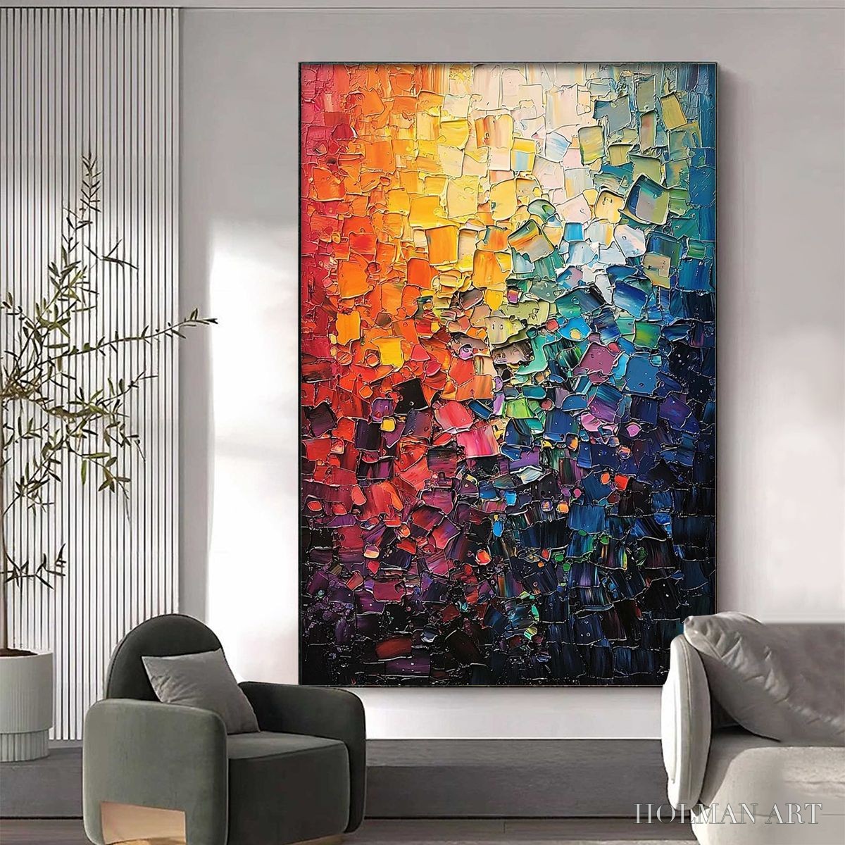 HOLMAN ART Color Symphony – Textured Abstract Impasto Oil Painting - image 4