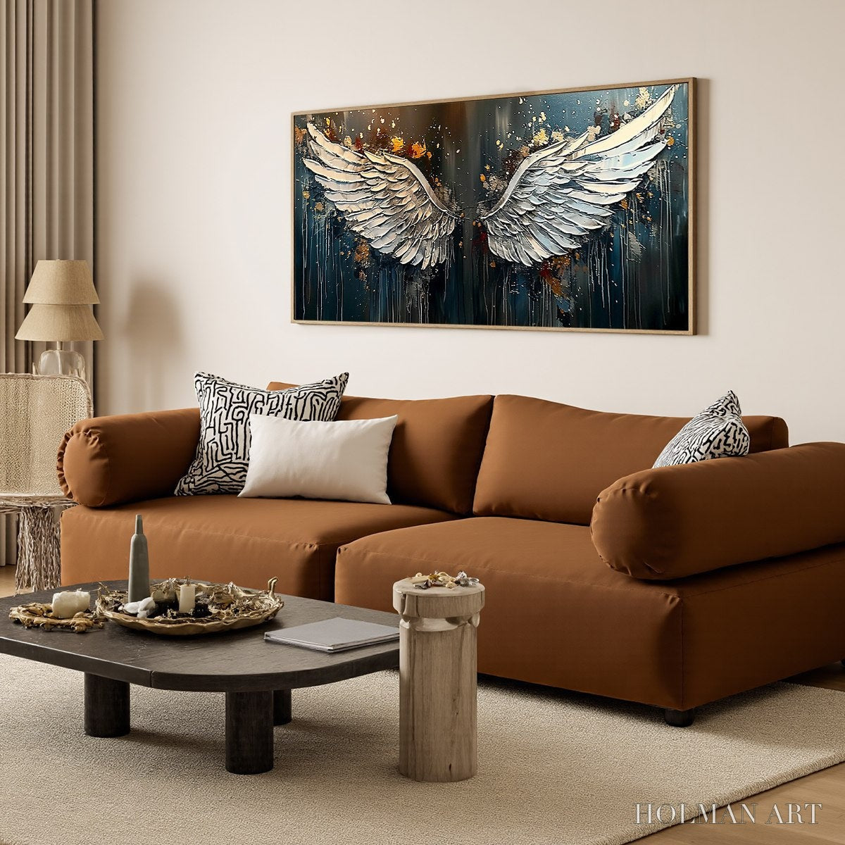 HOLMAN ART Wings of Hope – Textured Abstract Angel Wings Oil Painting - image 4