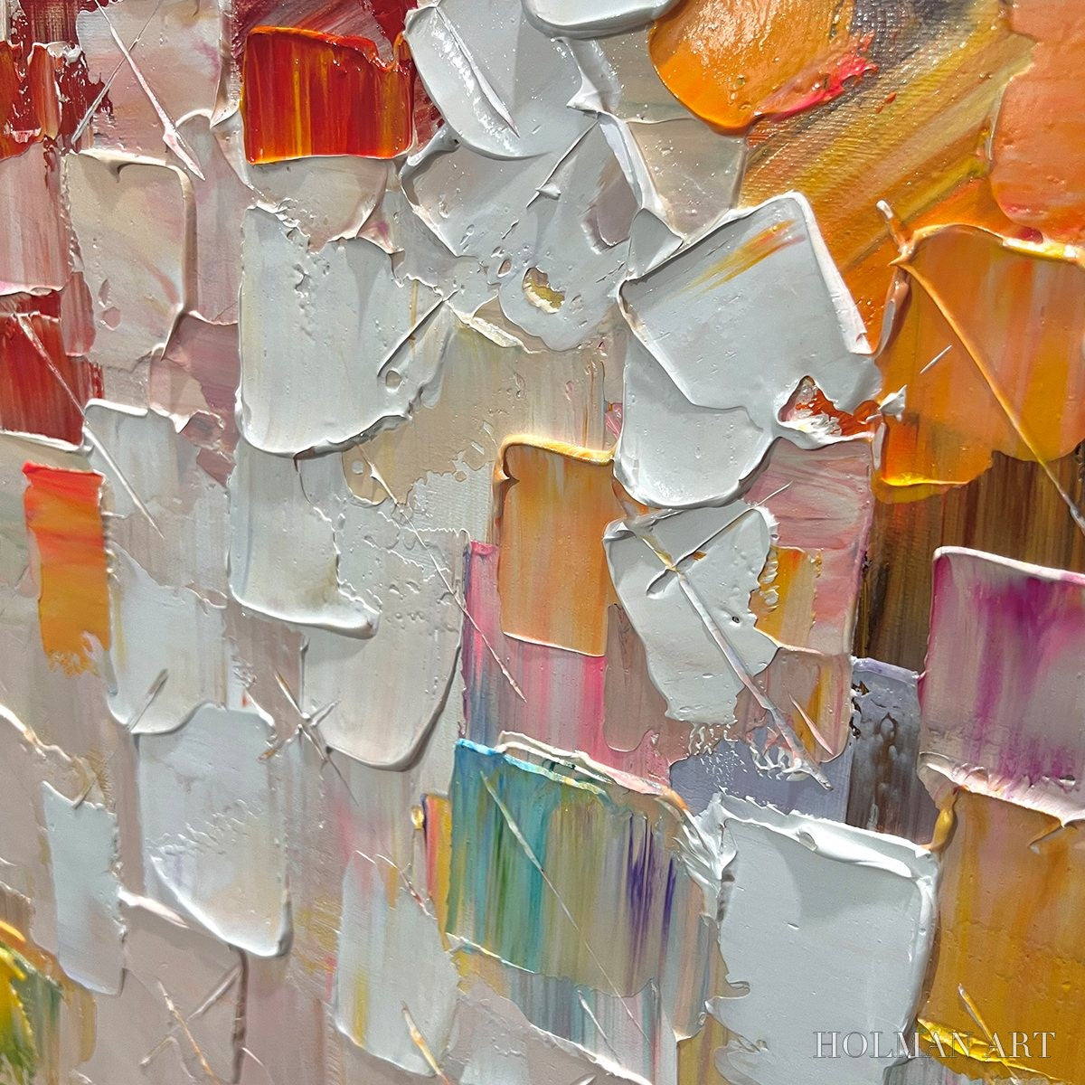 HOLMAN ART Whispers of Light – Textured Abstract Oil Painting - image 5