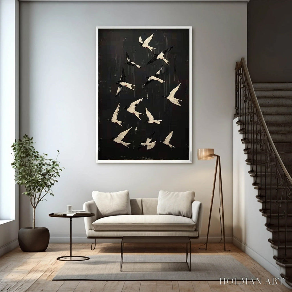 HOLMAN ART Ascension – Beaded Birds on Textured Canvas - image 4