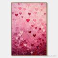 HOLMAN ART Heart Rain – Textured Impasto Abstract Oil Painting in Pink and Red - image 1