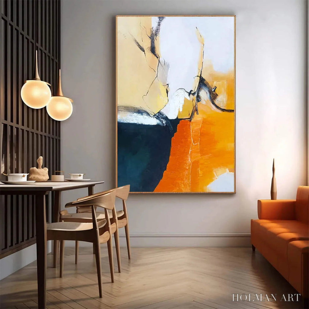 HOLMAN ART Ochre Flow – Abstract Oil Painting on Canvas - image 2