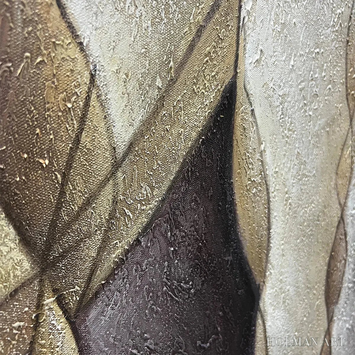 HOLMAN ART Abstract Figures – Textured Abstract Figures Painting, Beige and Brown , Horizontal Canvas, Modern Decor - image 3