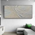 HOLMAN ART Whispers of the Wind – Panoramic Textured Abstract Painting in Neutral Tones, Modern , Beige and Grey - image 2