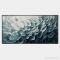 HOLMAN ART Mediterranean Breeze – Abstract Teal White Impasto Oil Painting - image 1