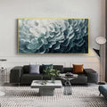 HOLMAN ART Mediterranean Breeze – Abstract Teal White Impasto Oil Painting - image 2
