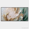 HOLMAN ART Jade Aurora – Green and Gold Abstract Impasto Oil Painting - image 1