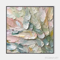 HOLMAN ART Pastel Feathers – Textured Abstract Painting, Impasto , Square Canvas, Dreamy Decor - image 1