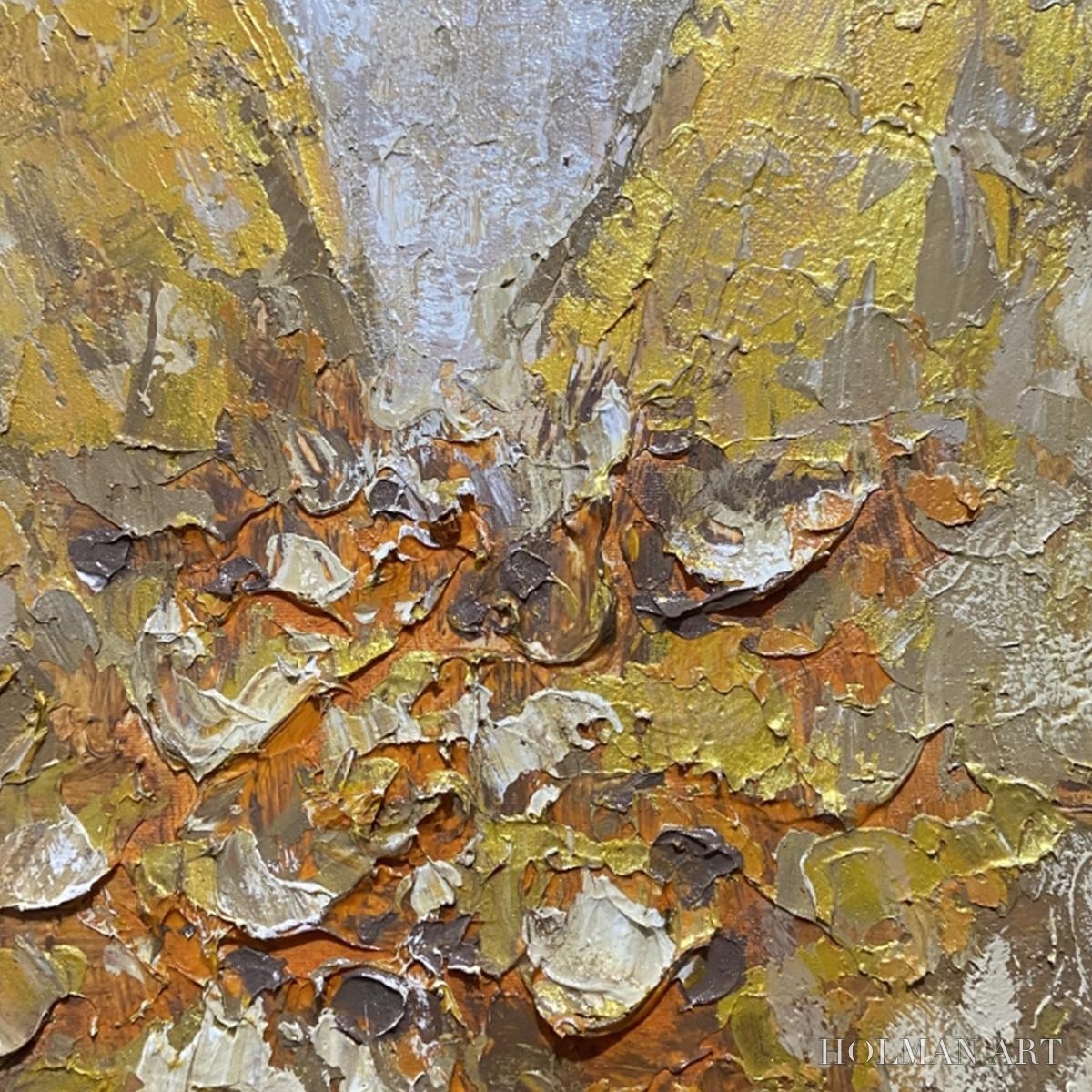 HOLMAN ART Golden Wings – Gold Butterfly Painting, Textured , Vertical Canvas, Beige and Gold Decor - image 3