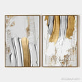 HOLMAN ART Golden Lines Diptych – Textured Abstract Painting Set of 2, Vertical - image 1