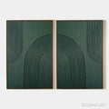 HOLMAN ART Green Textured Arches Diptych – Textured Abstract Painting Set of 2, Square - image 1