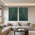 HOLMAN ART Green Textured Arches Diptych – Textured Abstract Painting Set of 2, Square - image 2