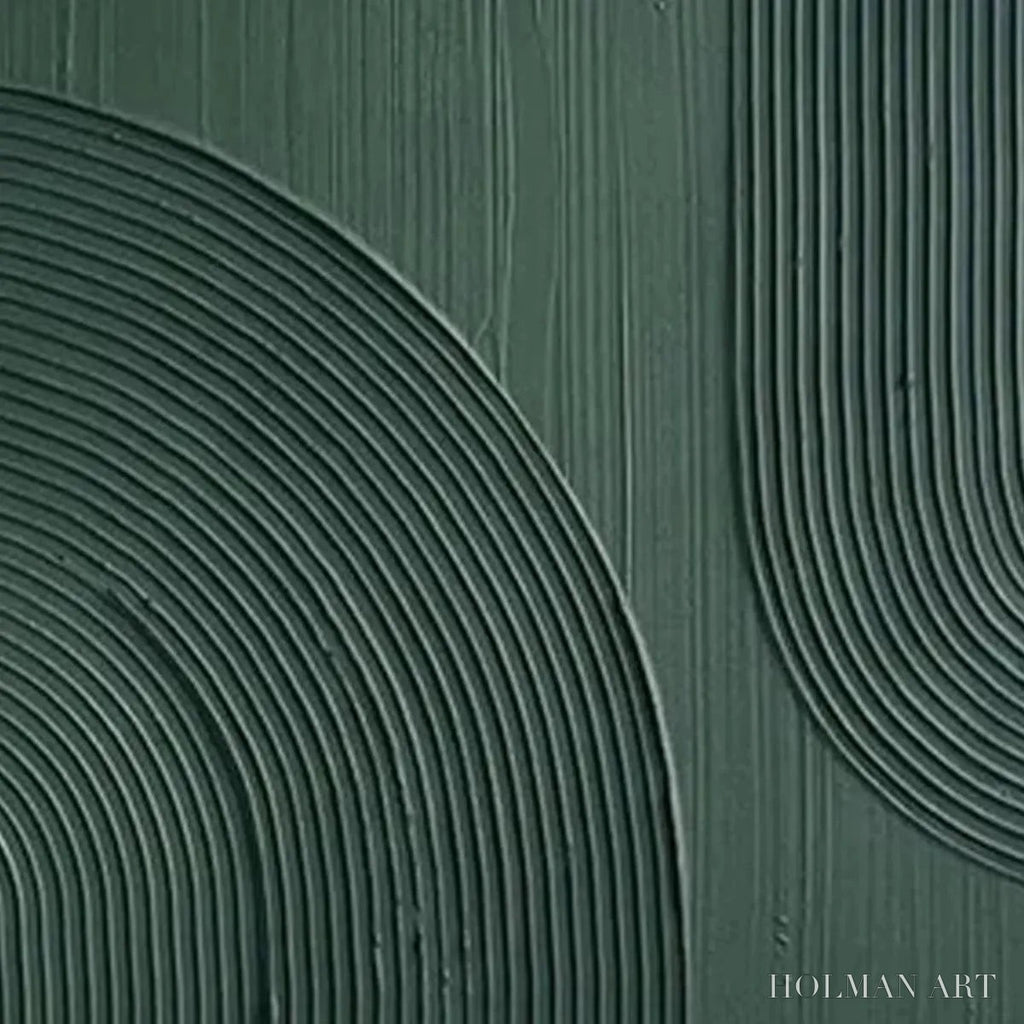 HOLMAN ART Green Textured Arches Diptych – Textured Abstract Painting Set of 2, Square - image 3