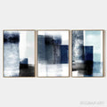 HOLMAN ART Blue Abstract Triptych – Abstract Painting Set of 3, Vertical - image 1