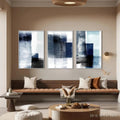 HOLMAN ART Blue Abstract Triptych – Abstract Painting Set of 3, Vertical - image 2