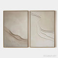 HOLMAN ART Beige Textured Abstract Diptych – Textured Abstract Painting Set of 2, Square - image 1