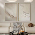 HOLMAN ART Beige Textured Abstract Diptych – Textured Abstract Painting Set of 2, Square - image 2