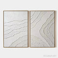 HOLMAN ART White Textured Lines Diptych – Textured Abstract Painting Set of 2, Vertical - image 1