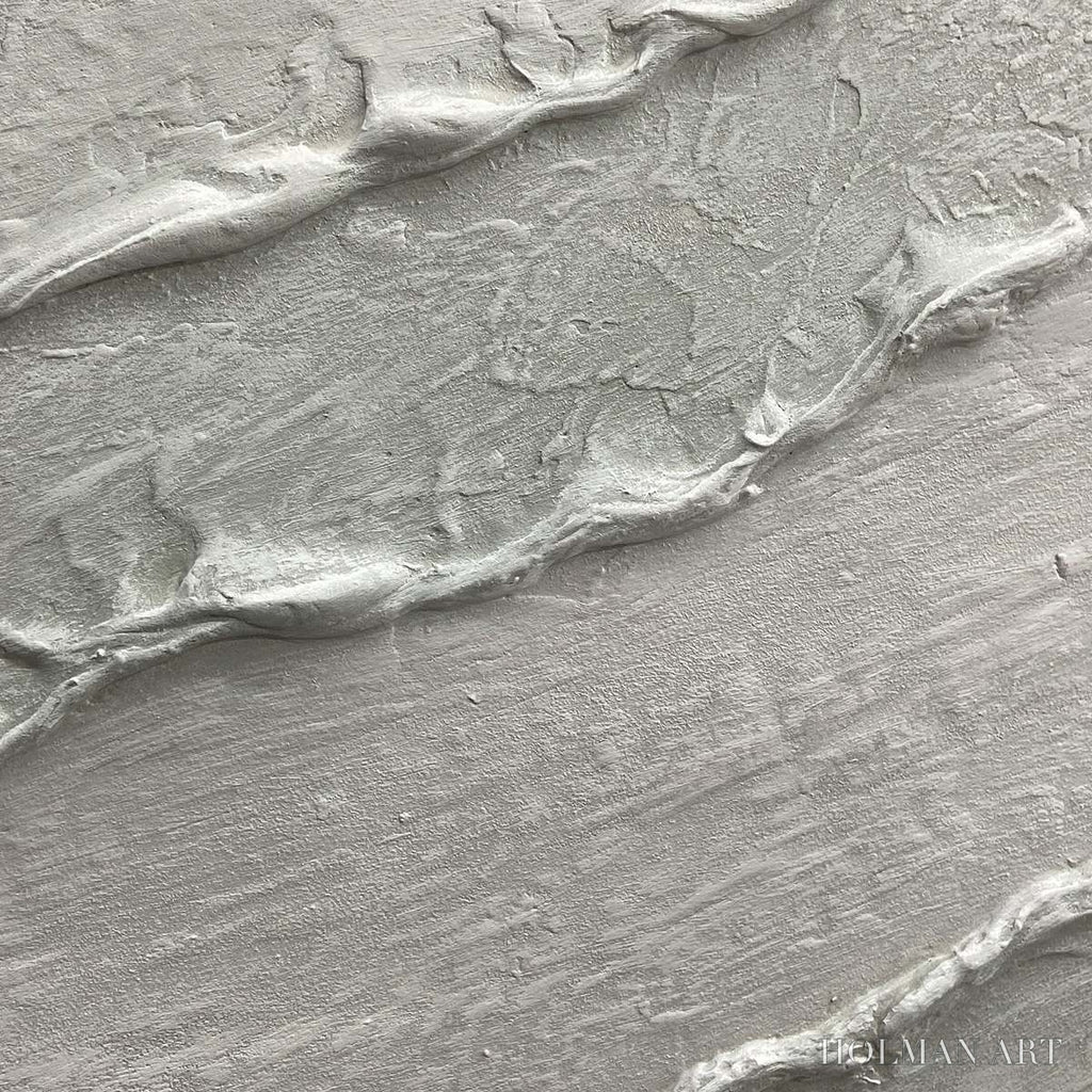 HOLMAN ART White Textured Lines Diptych – Textured Abstract Painting Set of 2, Vertical - image 3