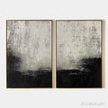 HOLMAN ART Black & White Abstract Diptych – Textured Abstract Painting Set of 2, Vertical - image 1