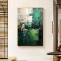 HOLMAN ART Textured Green Abstract – Impasto Abstract Painting, Vertical - image 2