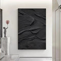 HOLMAN ART Black Textured Impasto – Dramatic Black Impasto Painting, Vertical - image 2