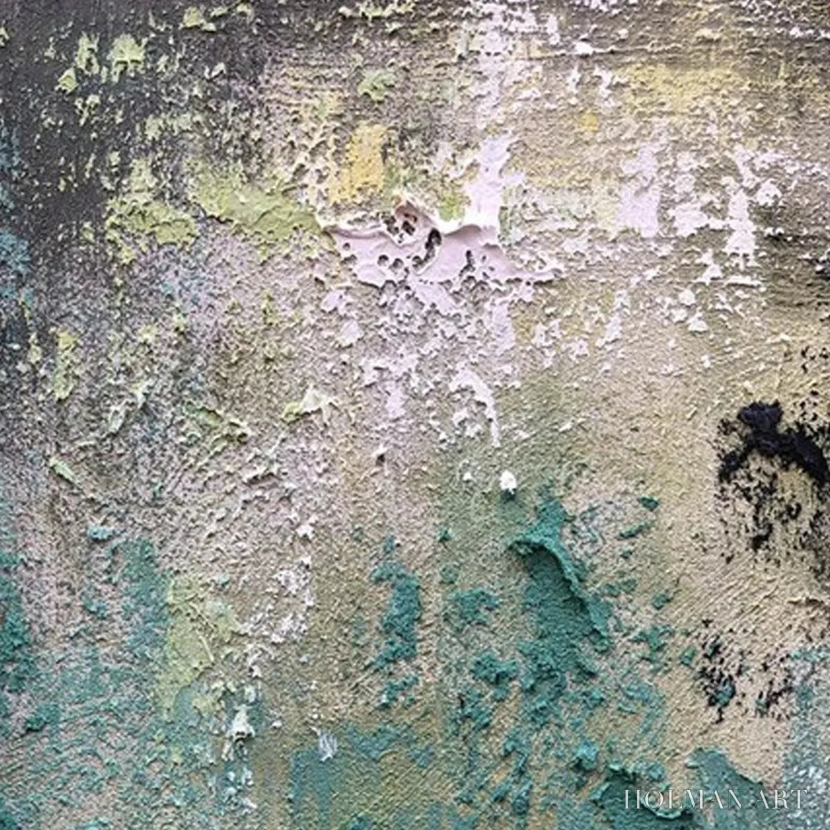 HOLMAN ART Textured Green Abstract – Impasto Abstract Painting, Vertical - image 3