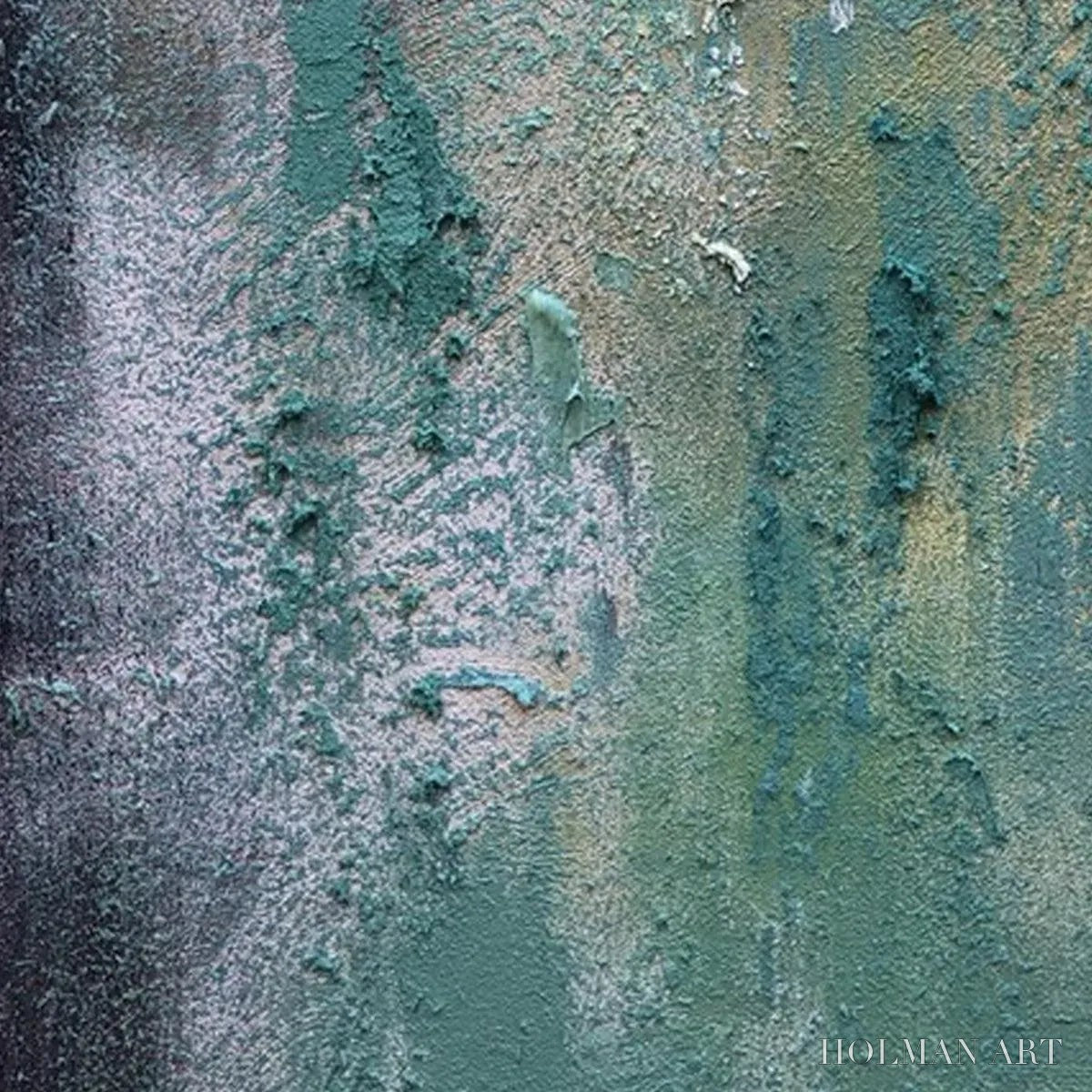 HOLMAN ART Textured Green Abstract – Impasto Abstract Painting, Vertical - image 5