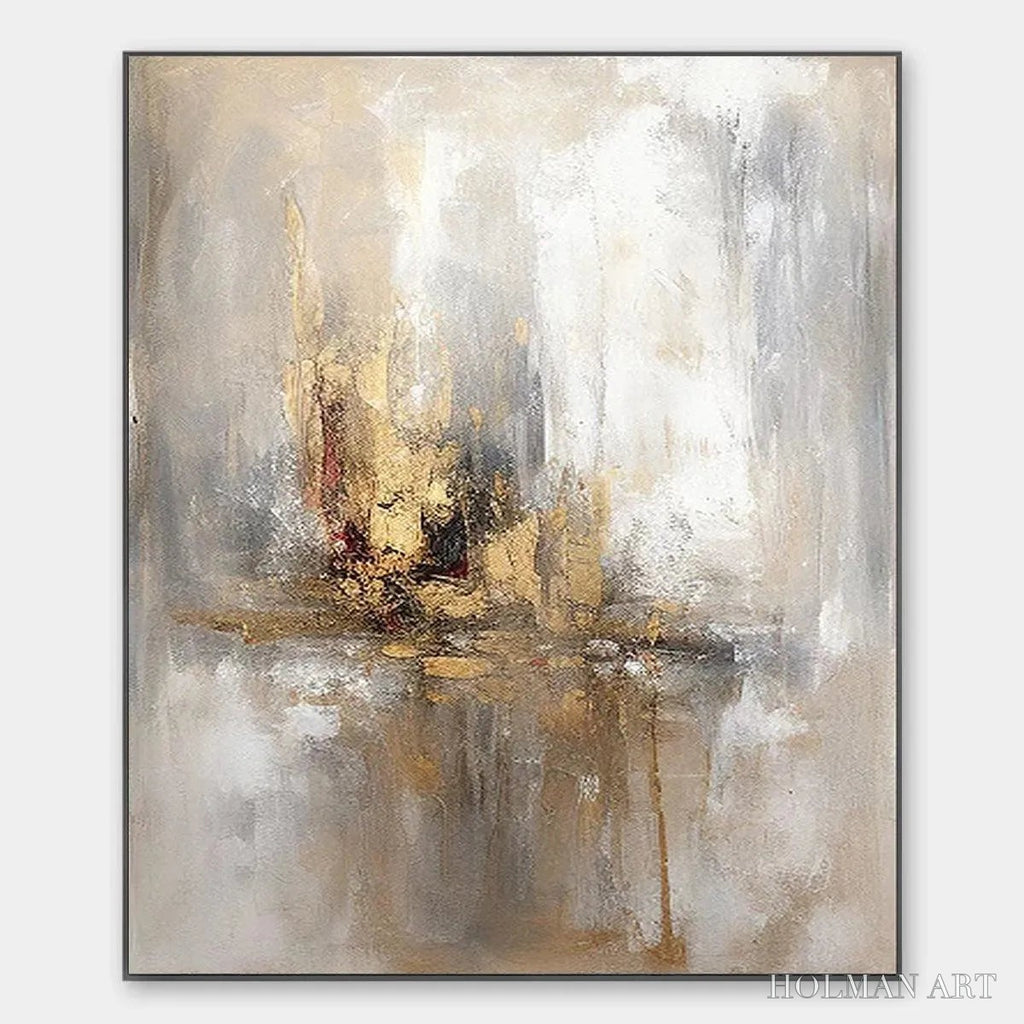 HOLMAN ART Golden Abstract – Textured Abstract Painting, Vertical - image 1