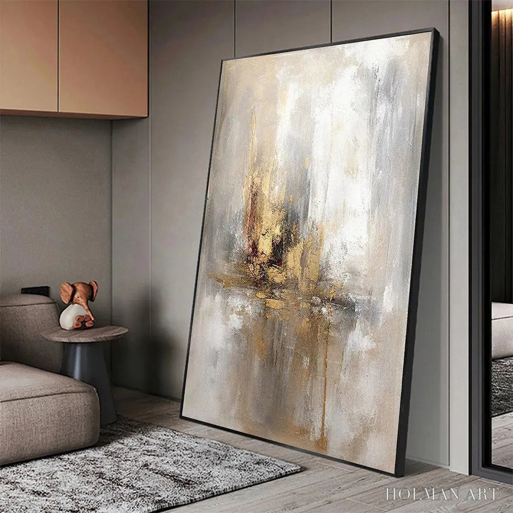 HOLMAN ART Golden Abstract – Textured Abstract Painting, Vertical - image 4