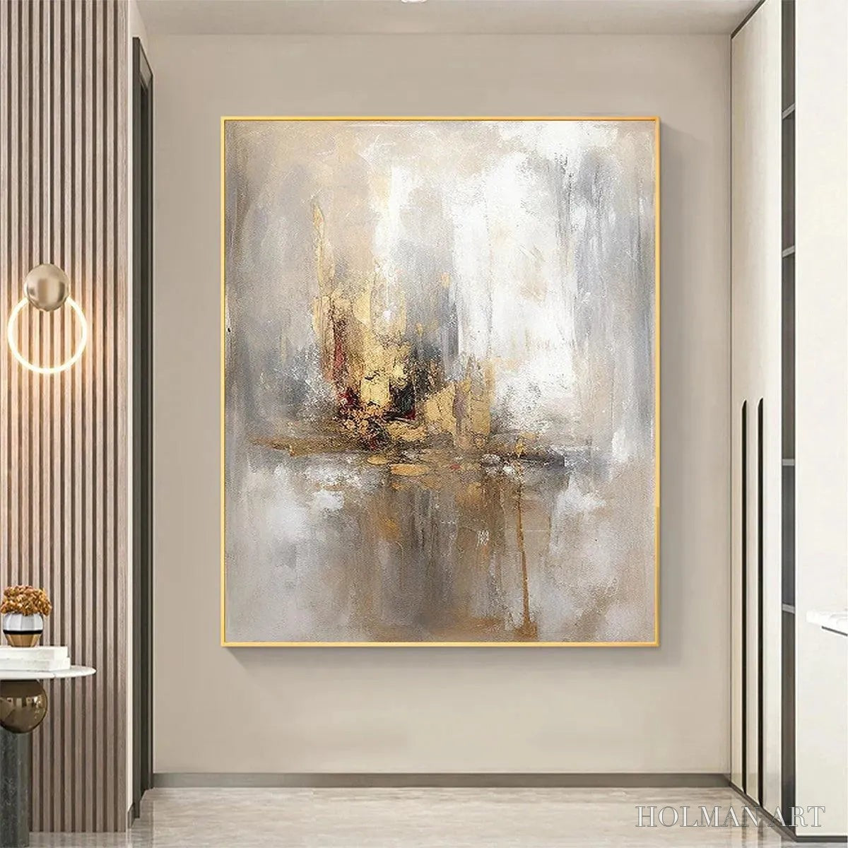 HOLMAN ART Golden Abstract – Textured Abstract Painting, Vertical - image 6