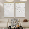 HOLMAN ART White Textured Waves Diptych – Textured Abstract Painting Set of 2, Vertical - image 2
